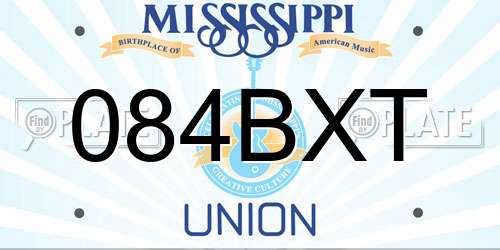 084BXT Mississippi License Plate