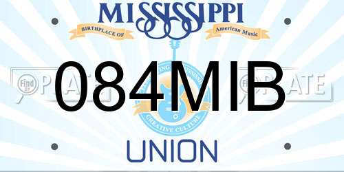 084MIB Mississippi License Plate
