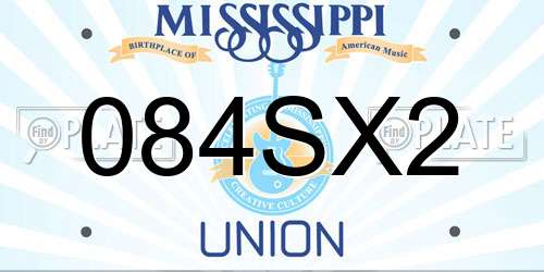 084SX2 Mississippi License Plate