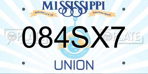 084SX7 Mississippi License Plate