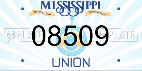 08509 Mississippi License Plate