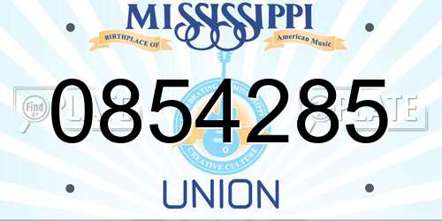 0854285 Mississippi License Plate