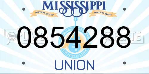 0854288 Mississippi License Plate