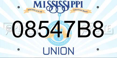 08547B8 Mississippi License Plate