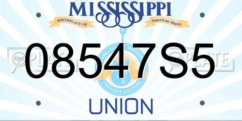 08547S5 Mississippi License Plate