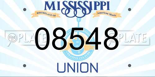 08548 Mississippi License Plate