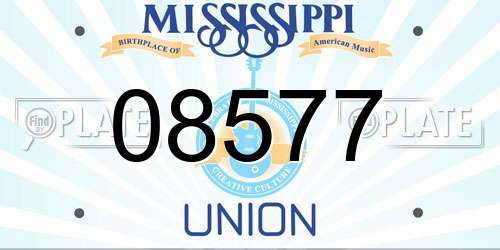08577 Mississippi License Plate