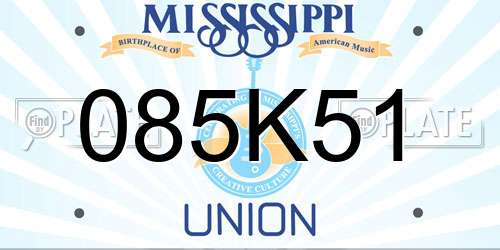 085K51 Mississippi License Plate