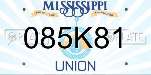 085K81 Mississippi License Plate