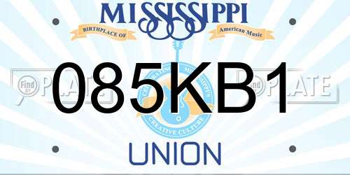 085KB1 Mississippi License Plate