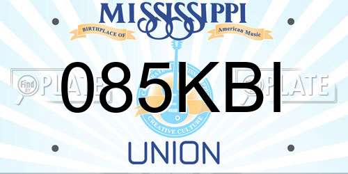 085KBI Mississippi License Plate