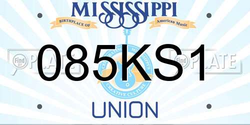 085KS1 Mississippi License Plate