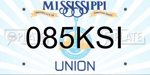 085KSI Mississippi License Plate