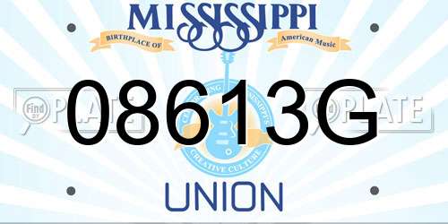 08613G Mississippi License Plate