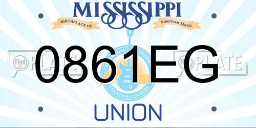 0861EG Mississippi License Plate
