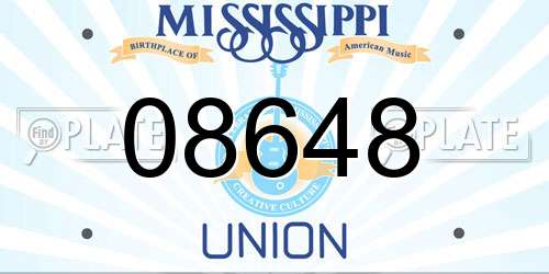 08648 Mississippi License Plate