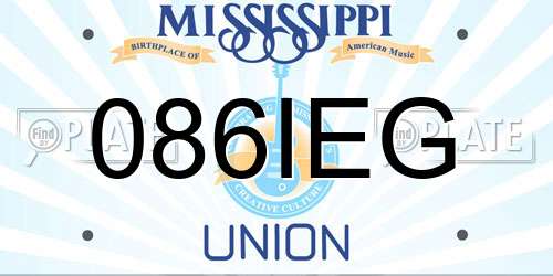 086IEG Mississippi License Plate