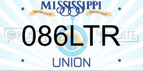 086LTR Mississippi License Plate