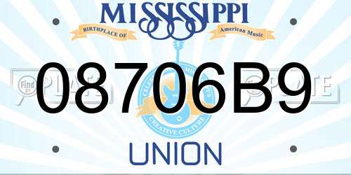 08706B9 Mississippi License Plate