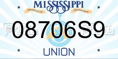 08706S9 Mississippi License Plate