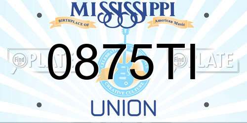 0875TI Mississippi License Plate