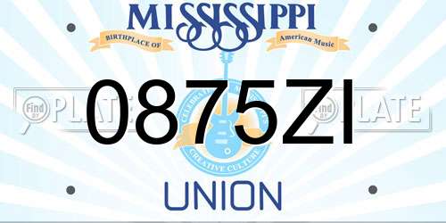0875ZI Mississippi License Plate