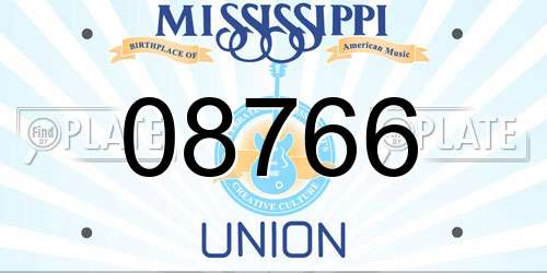 08766 Mississippi License Plate