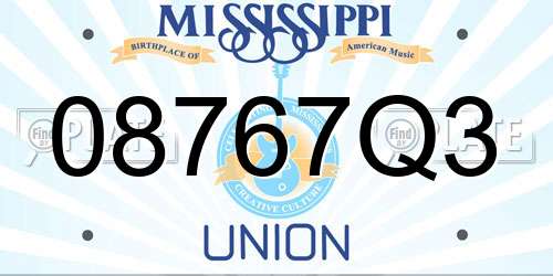 08767Q3 Mississippi License Plate