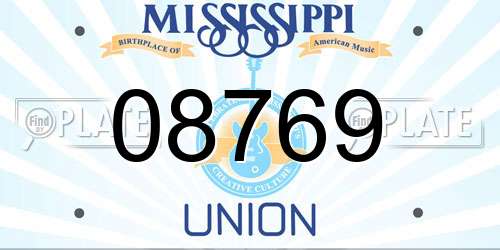 08769 Mississippi License Plate
