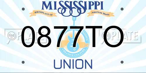 0877TO Mississippi License Plate