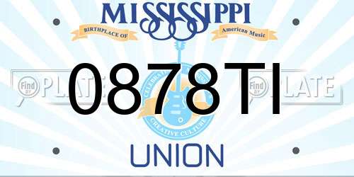 0878TI Mississippi License Plate