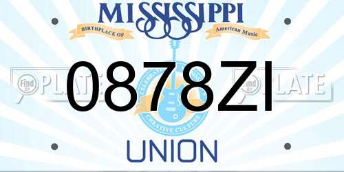 0878ZI Mississippi License Plate