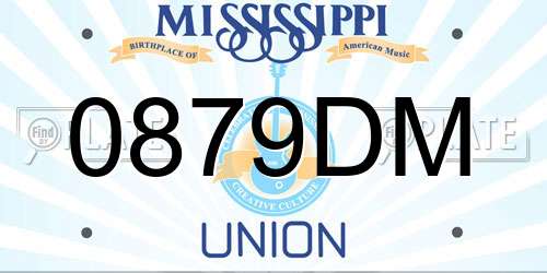 0879DM Mississippi License Plate