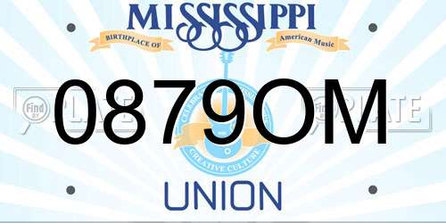 0879OM Mississippi License Plate