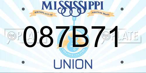 087B71 Mississippi License Plate