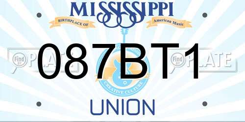 087BT1 Mississippi License Plate