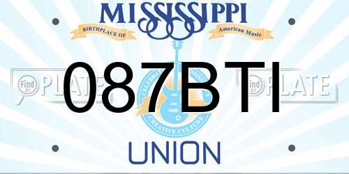 087BTI Mississippi License Plate