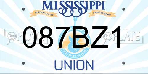 087BZ1 Mississippi License Plate