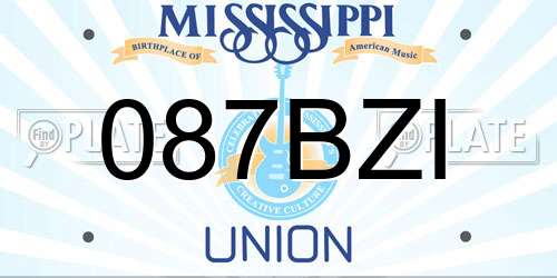 087BZI Mississippi License Plate