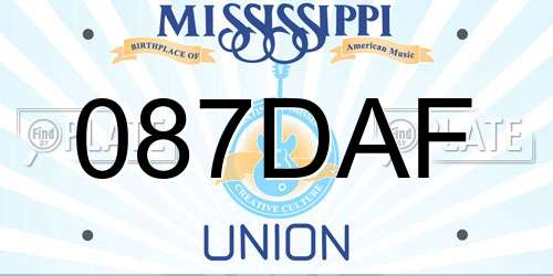 087DAF Mississippi License Plate