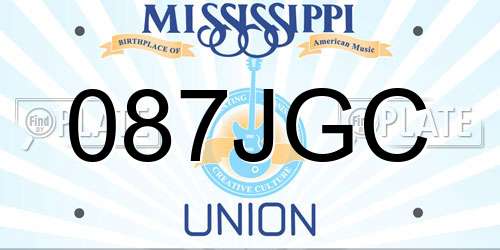087JGC Mississippi License Plate