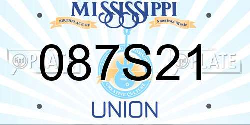 087S21 Mississippi License Plate