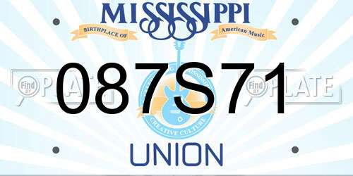 087S71 Mississippi License Plate