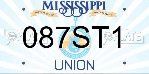 087ST1 Mississippi License Plate