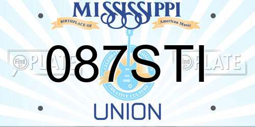 087STI Mississippi License Plate