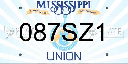 087SZ1 Mississippi License Plate