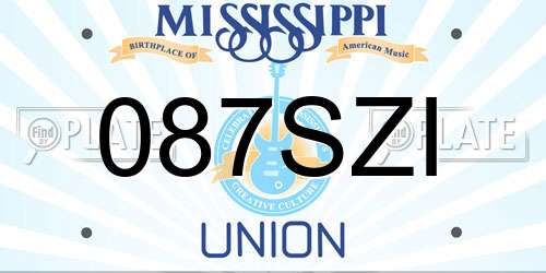 087SZI Mississippi License Plate