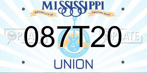 087T20 Mississippi License Plate