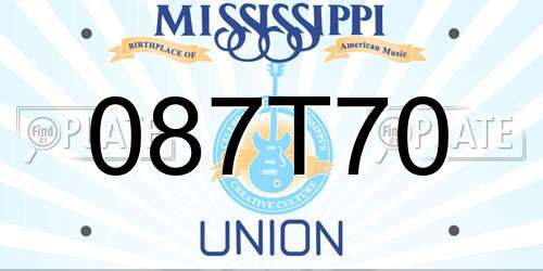 087T70 Mississippi License Plate
