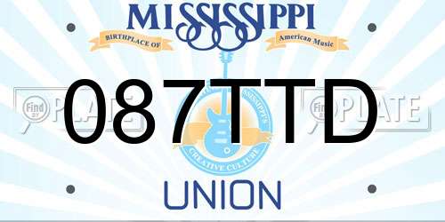 087TTD Mississippi License Plate